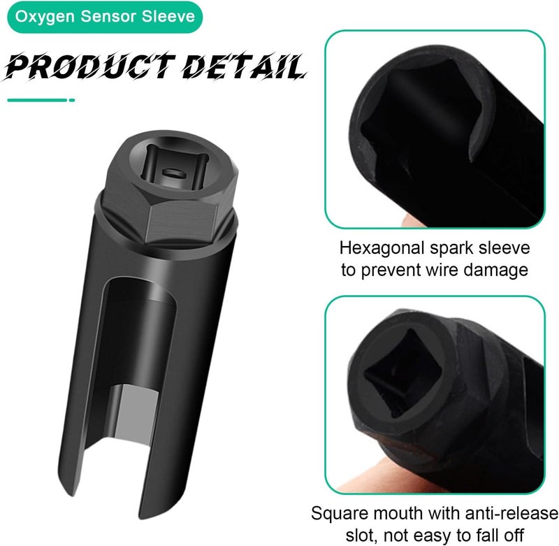 Suvnie Oxygen Sensor Socket with Side Wire Cutout, 1/2'' Drive x 7/8'' 6-Point O2 Sensor Wrench Removal Tool, Car Accessories for Preventing Damage to Wires (Large) - Image 3